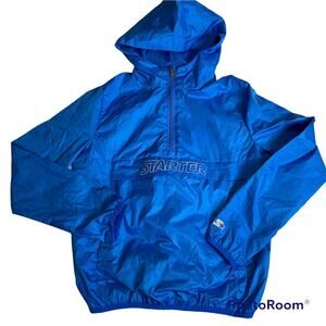 Starter Storm Star Kids Blue Lightweight Hooded Anorak Windbreaker Jacket M